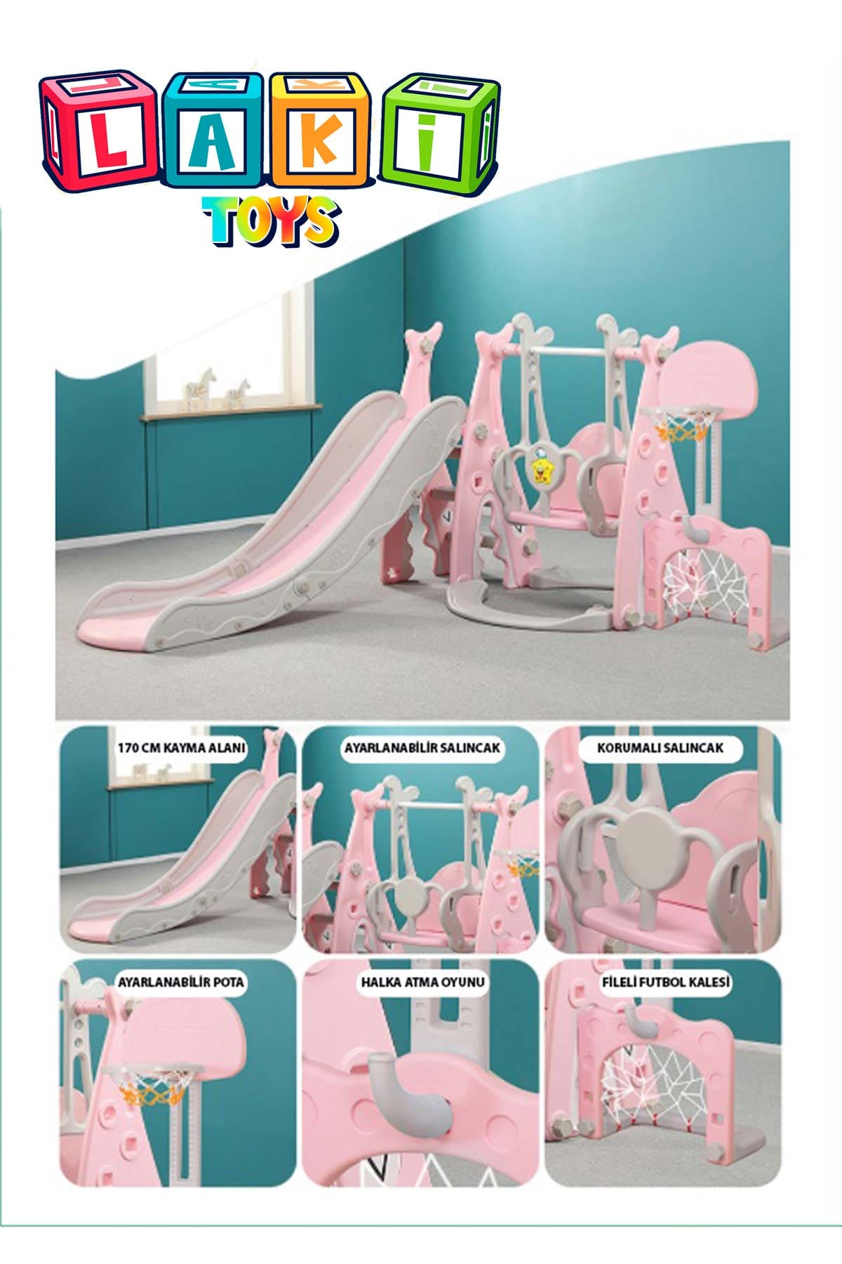 LAKİ TOYS Pembe Park Seti 6 in 1