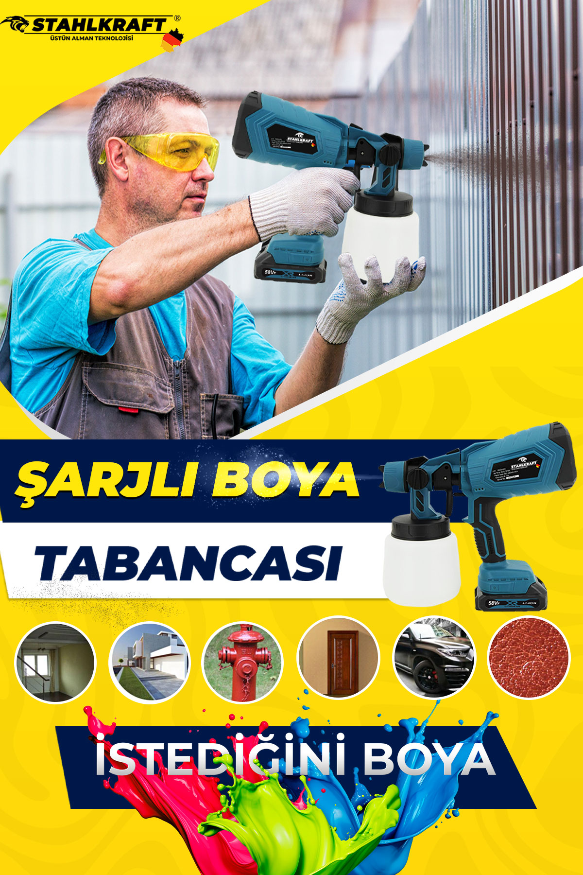 STAHLKRAFT STH 5310 58 Vf Akülü Boya Makinesi 